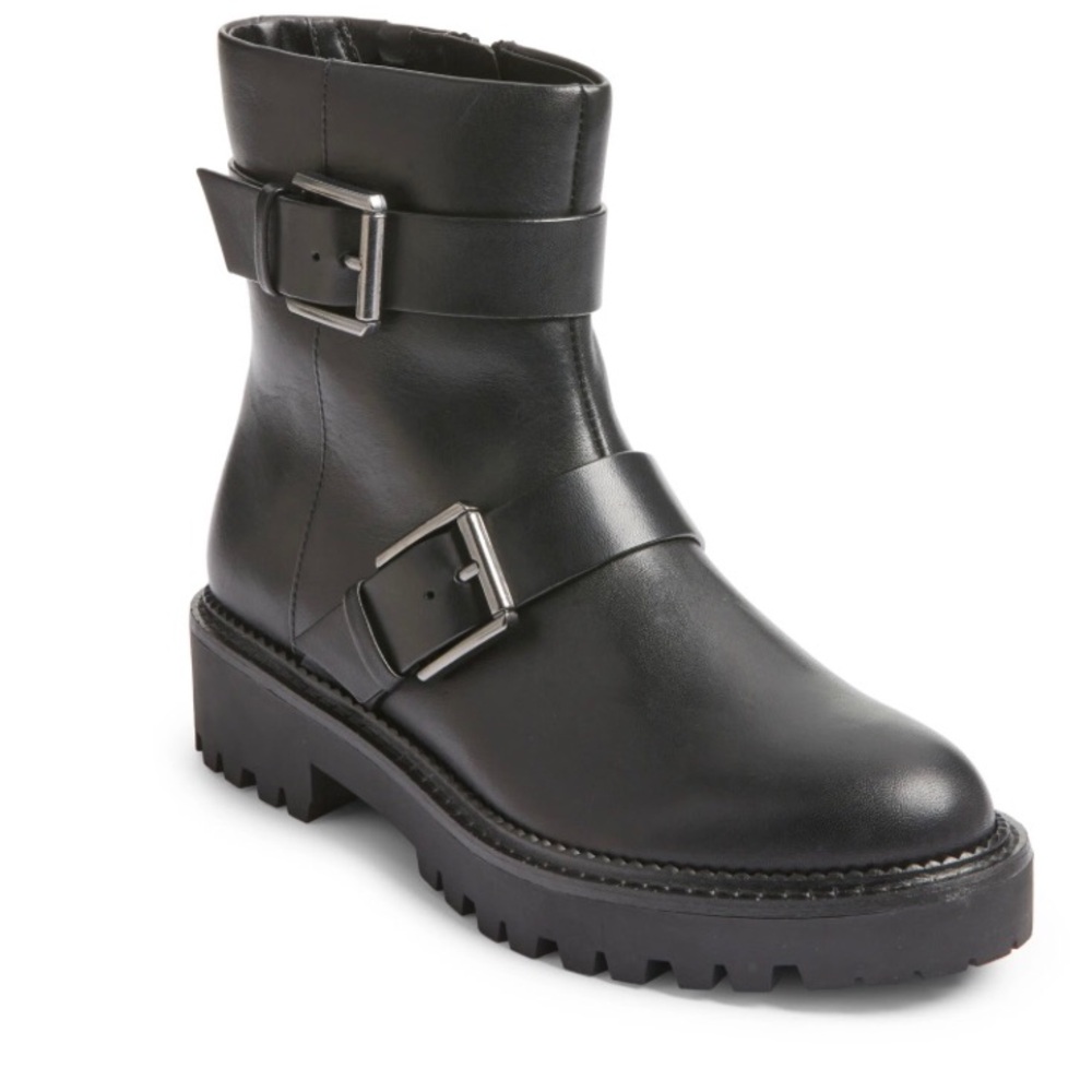 Nordstrom Macombs Water resistant Moto Boot Black leather Size 9.5
